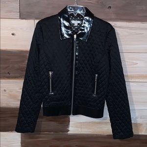 Cache size 12 patent leather and quilted jacket!